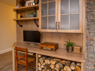 Desk with Wood Storage