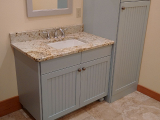 Painted vanity with granite countertop