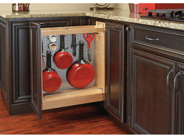 Pull-Out Organizer with Stainless Pegboard