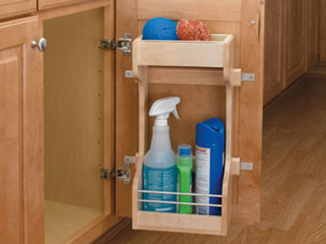 Wood Sink Storage Rack